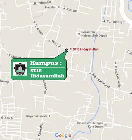Lokasi dan Peta Sekolah Tinggi Ilmu Ekonomi Hidayatullah Depok Nomor
